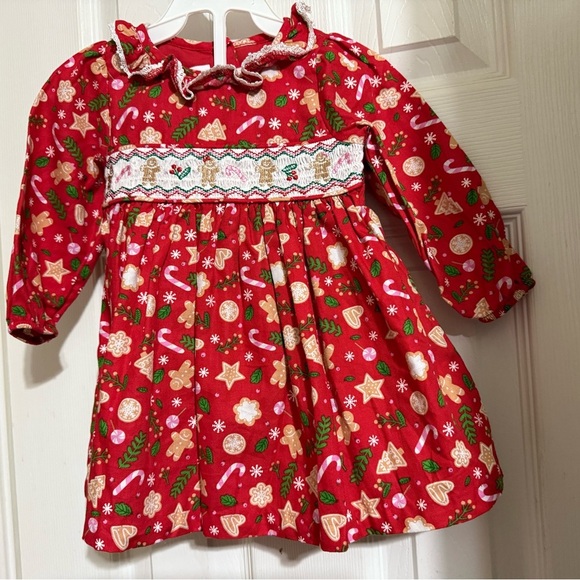 New Bonnie Baby Smocked Christmas address & Diaper Cover - Picture 2 of 10